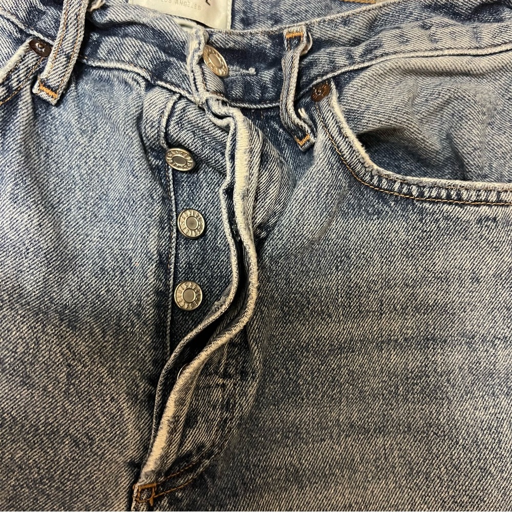 Agolde Blue Button Fly Jeans - Picture 4 of 11